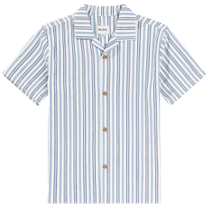 Rhythm Vacation Stripe Short-Sleeve Short Men's 2025 in Blue size Small | Plastic
