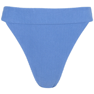 Women's Rhythm Isla Rib Hi Banded Bikini Bottom 2025 in Blue size X-Small | Nylon/Spandex/Polyester