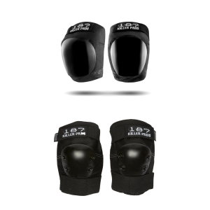 187 Pro Skateboard Knee Pads 2026 - X-Large Package (XL) + M Adult Elbow Pads in White size Xl/M | Nylon