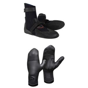 O'Neill 5mm Heat Round Toe Boots 2026 - 7 Package (7) + L Gloves in Black size 7/L | Rubber/Neoprene