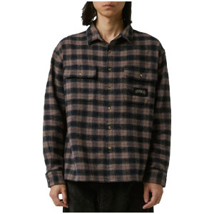Former Manners Plaid Long-Sleeve Shirt Men's 2025 in Brown size Small | Cotton/Leather