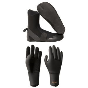 Women's Sisstrevolution 3mm Split Toe Wetsuit Boots 2026 - 6 Package (6) + XS Gloves in Black size 6/Xs | Nylon/Neoprene