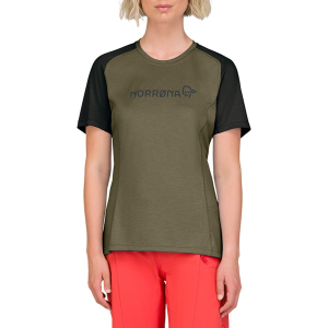 Women's Norrona Fjora Equaliser Lightweight Short-Sleeve Jersey 2025 in Green size Large | Polyester