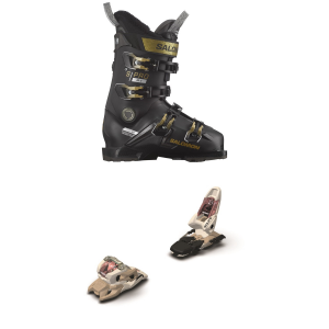 Women's Salomon S/Pro MV 90 Ski Boots 2024 - 23.5 Package (23.5) + 110 Adult Alpine Bindings in White size 23.5/110