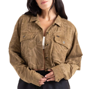 Women's Roark Hotsprings Hybrid Jacket 2025 in Brown size Small | Cotton/Elastane/Polyester