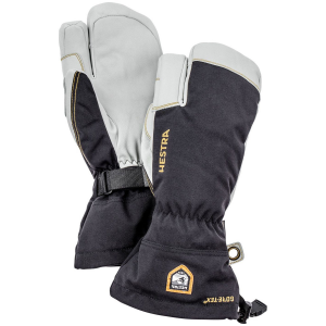 Hestra Army Leather Gore-Tex 3-Finger Mittens 2024 in Black size 10 | Leather/Polyester