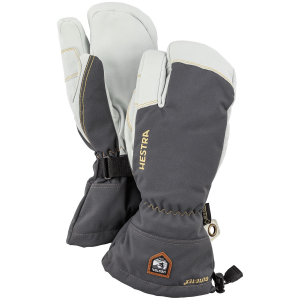 Hestra Army Leather Gore-Tex 3-Finger Mittens 2024 in Gray size 9 | Leather/Polyester