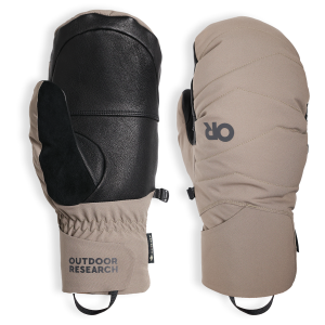 Outdoor Research Stormbound GORE-TEX Down Mittens 2026 in Brown size Small | Leather/Polyester