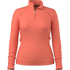 Women's Smartwool Classic Thermal Base Layer 1/4 Zip Top 2026 in Orange size Medium