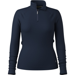 Women's Smartwool Classic Thermal Base Layer 1/4 Zip Top 2026 in Blue size Small