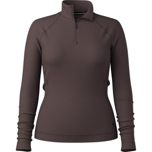 Women's Smartwool Classic Thermal Base Layer 1/4 Zip Top 2026 in Brown size Small