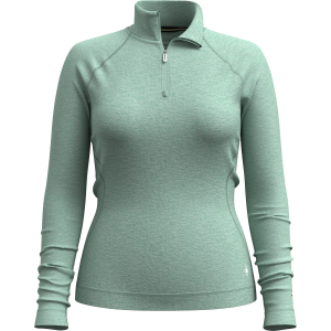 Women's Smartwool Classic Thermal Base Layer 1/4 Zip Top 2026 in Green size Large