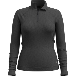 Women's Smartwool Classic Thermal Base Layer 1/4 Zip Top 2026 in Black size X-Small