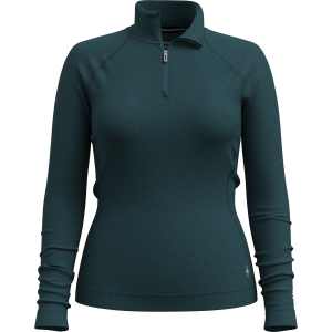 Women's Smartwool Classic Thermal Base Layer 1/4 Zip Top 2026 in Blue size X-Small