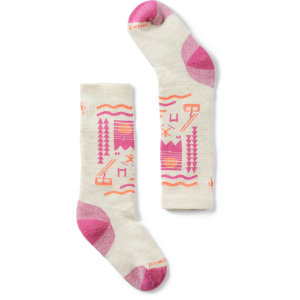 Kid's Smartwool Wintersport Full Cushion Ski Day OTC Socks 2026 in Pink size Medium | Nylon/Wool/Elastane