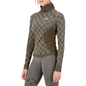 Women's Mons Royale Ascender SeaMedium/Largeess Mock Neck Long Sleeve Top 2026 in Green size Small | Wool/Elastane