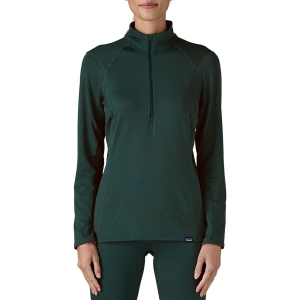 Women's Patagonia Capilene Thermal Weight Zip-Neck Top 2026 in Green size X-Large | Spandex/Polyester