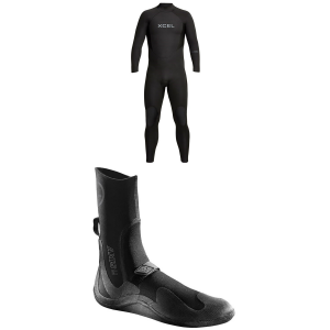 XCEL 5/4 Axis Back Zip Wetsuit 2024 - Small Package (S) + 6 Booties in Black size S/6 | Neoprene