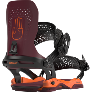 Women's Bataleon Donna Asymwrap Snowboard Bindings 2024 in Red size Small | Aluminum/Rubber