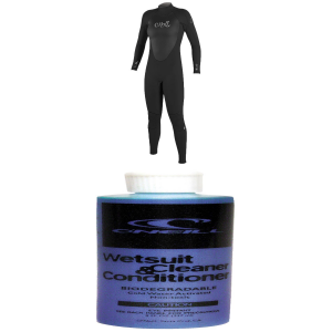 Women's O'Neill 4/3 Epic Back Zip Wetsuit 2024 - 10 Package (10) + Surf Hat & Changing Accessories in Black | Neoprene
