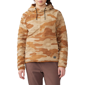 Women's Mountain Hardwear Stretchdown(TM) Light Pullover Hoodie 2024 in Brown size Medium | Nylon/Elastane