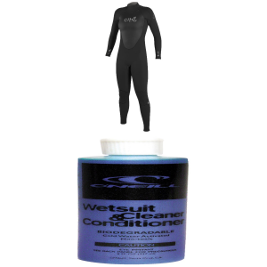 Women's O'Neill 3/2 Epic Back Zip Wetsuit 2024 - 12S Package (12S) + Surf Hat & Changing Accessories in Black | Neoprene