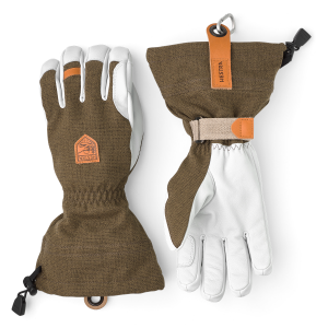 Hestra Army Leather Patrol Gauntlet Gloves 2026 in Green size 11 | Leather/Elastane/Polyester