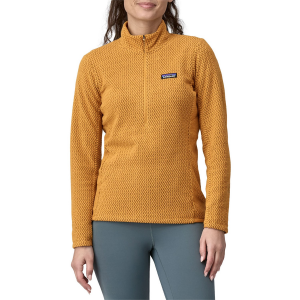 Women's Patagonia R1 Air Zip Neck Top 2024 in Gold size 2X-Large | Polyester