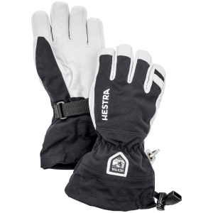Kid's Hestra Army Leather Heli Ski Jr. Gloves 2026 in Black size 4 | Nylon/Leather/Polyester