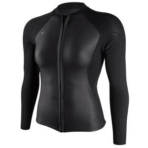 Women's O'Neill 1.5mm Bahia Full Zip Wetsuit Jacket 2026 in Black | Neoprene