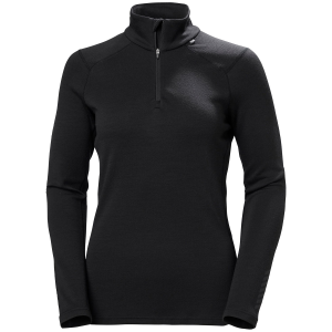Women's Helly Hansen Lifa Midweight 1/2 Zip Baselayer Top 2026 in Black size Small | Wool