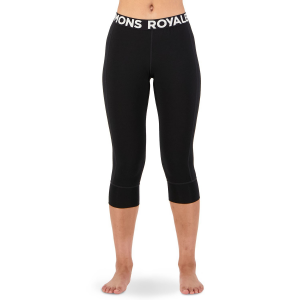Women's MONS ROYALE Cascade Flex 200 3/4 Leggings 2026 in Black size 2X-Large | Nylon/Wool/Elastane