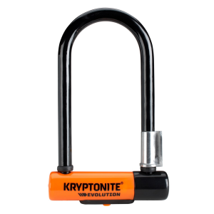 Kryptonite Evolution Mini-7 U-Lock with 4' Flex Cable 2025 in Orange size 3.25" X 7"