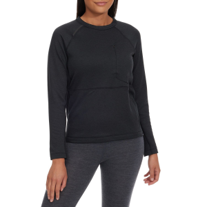 Women's Burton Multipath Grid Crewneck Fleece in Black size Large | Spandex/Polyester
