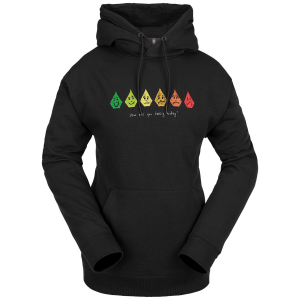 Women's Volcom Melancon Hoodie 2024 in Black size Medium | Cotton/Polyester