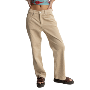 Women's Rhythm Chloe Low Rise Pants 2024 in Khaki size 8 | Cotton