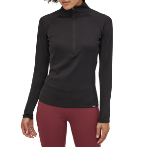 Women's Patagonia Capilene Midweight Zip-Neck Top 2026 in Black size X-Large | Polyester