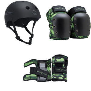 Pro-Tec The Classic Certified EPS Skateboard Helmet 2026 - X-Large Package (XL) + Youth Adult Knee Pads in Black size Xl/Youth