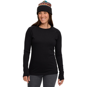 Women's evo Ridgetop Wool Midweight Crew Top 2024 - X2X-Large in Black size 3X-Large | Wool/Micron