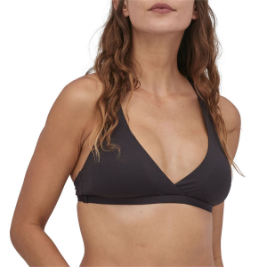 Women's Patagonia Bottom Turn Bikini Top 2024 in Black size Large | Nylon/Spandex/Polyester
