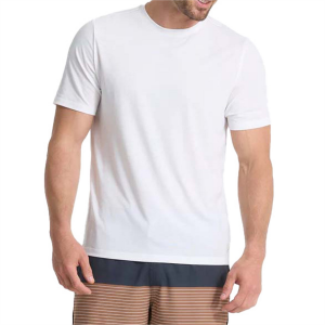 Vuori Current Tech T-Shirt Men's 2024 in White size Medium | Elastane/Polyester