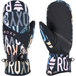 Women's Roxy Jetty Mittens 2024 in Black size Large | Leather