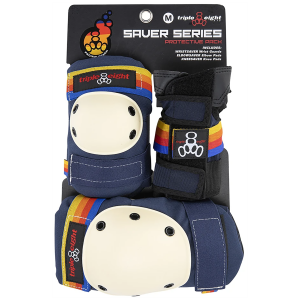 Triple 8 Saver Series Color Collection Skateboard Pad Set 2026 in Blue size Jr | Nylon