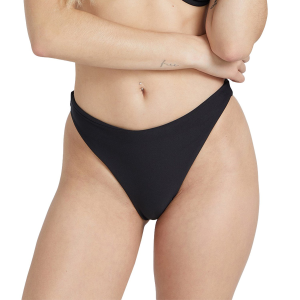 Women's Volcom Simply SeaMedium/Largeess Skimpy Bikini Bottom 2024 in Black | Elastane/Polyester