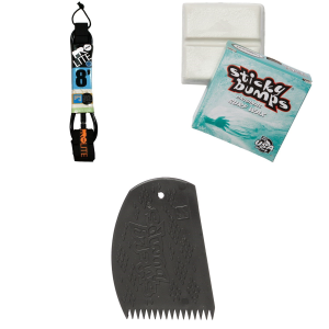 Pro-Lite 8' Freesurf Double Swivel Surfboard Leash 2024 - 8 Package (8 ft) + Wax in Black | Neoprene