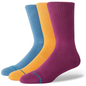 Stance Icon 3-Pack Socks 2024 in Purple size Large | Cotton