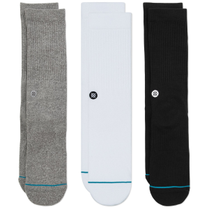 Stance Icon 3-Pack Socks 2023 in Gray size X-Large | Cotton