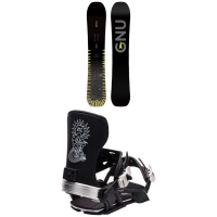 GNU Banked Country Snowboard 2024 - 155 Package (155 cm) + M Mens | Aluminum in Black size 155/M | Aluminum/Polyester