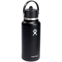 Hydro Flask 32oz Wide Mouth Flex Straw Cap Water Bottle 2024 in Black