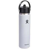 Hydro Flask 24oz Wide Mouth Flex Straw Cap Water Bottle 2024 in White